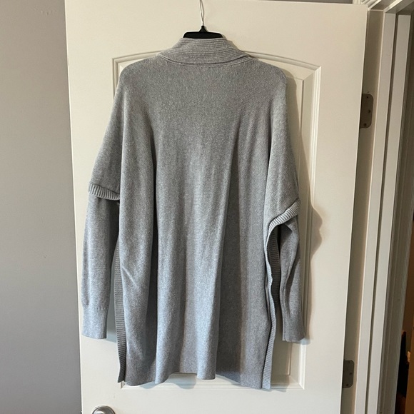 CAbi Style # 3303 Gray Cable Knit Poncho Sweater - Picture 3 of 7